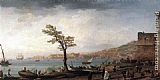 Vernet Paintings - View of Naples by Claude-Joseph Vernet